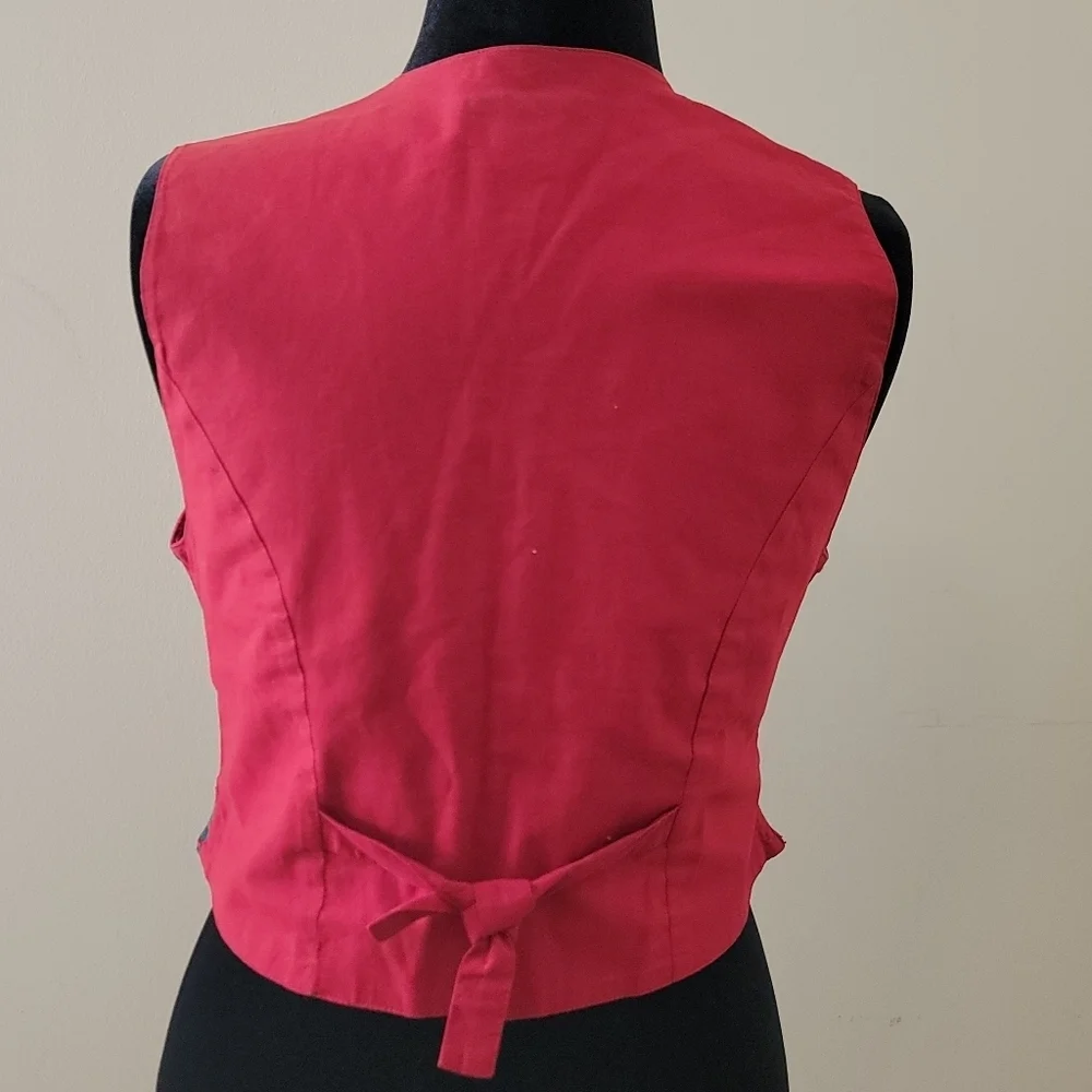 Erika Classics Vintage Ugly Christmas Embroidered Vest Size M - Picture 2 of 8